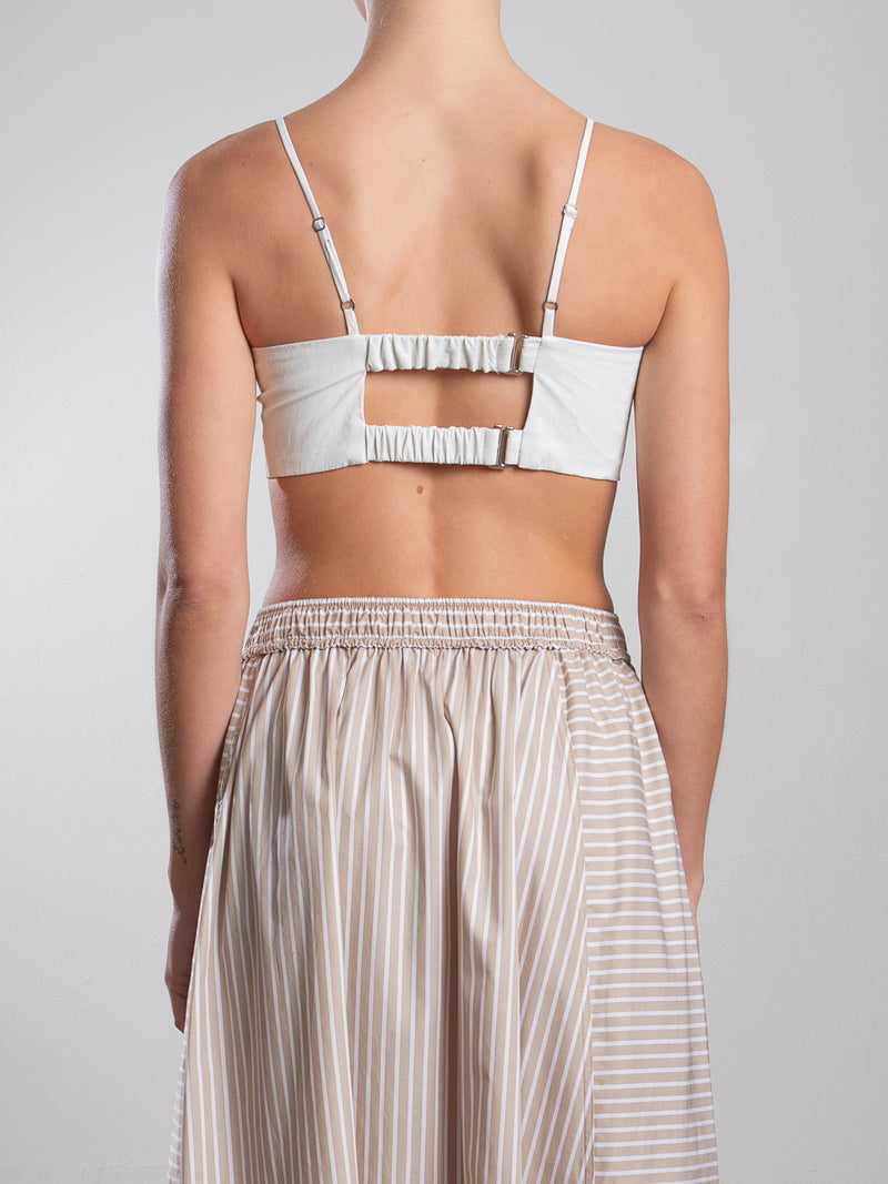 Toga Bralette in Faux Leather - Ivory