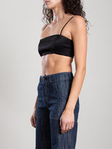 Toga Bralette in Vintage Satin - Black