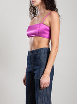 Toga Bralette in Italian Satin - Magenta