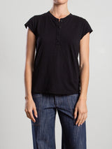 Sal Henley in Supima Slub - Black