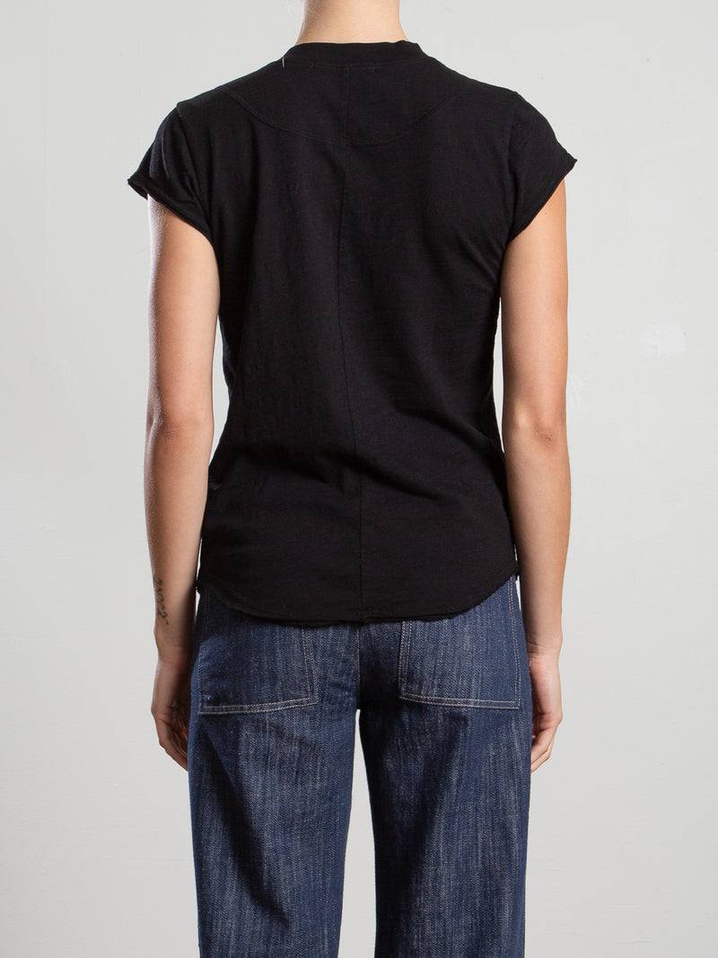 Sal Henley in Supima Slub - Black