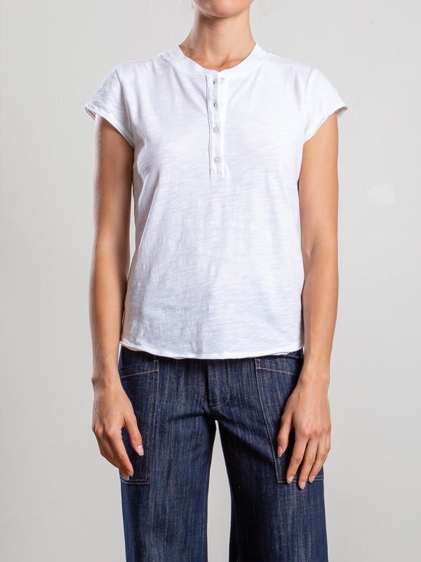Sal Henley in Supima Slub - White