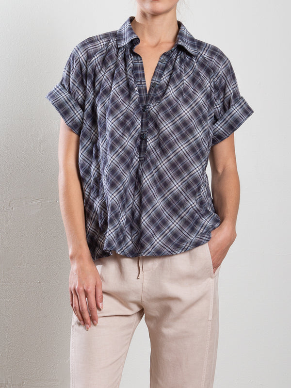 Etta Shirt in Whisper Plaid - Night
