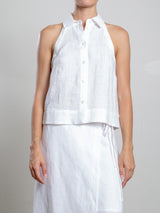 Atlas Halter in French Linen - White