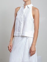 Atlas Halter in French Linen - White