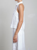 Atlas Halter in French Linen - White