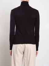 Shiloh Turtleneck in Cashmere Jersey - Black