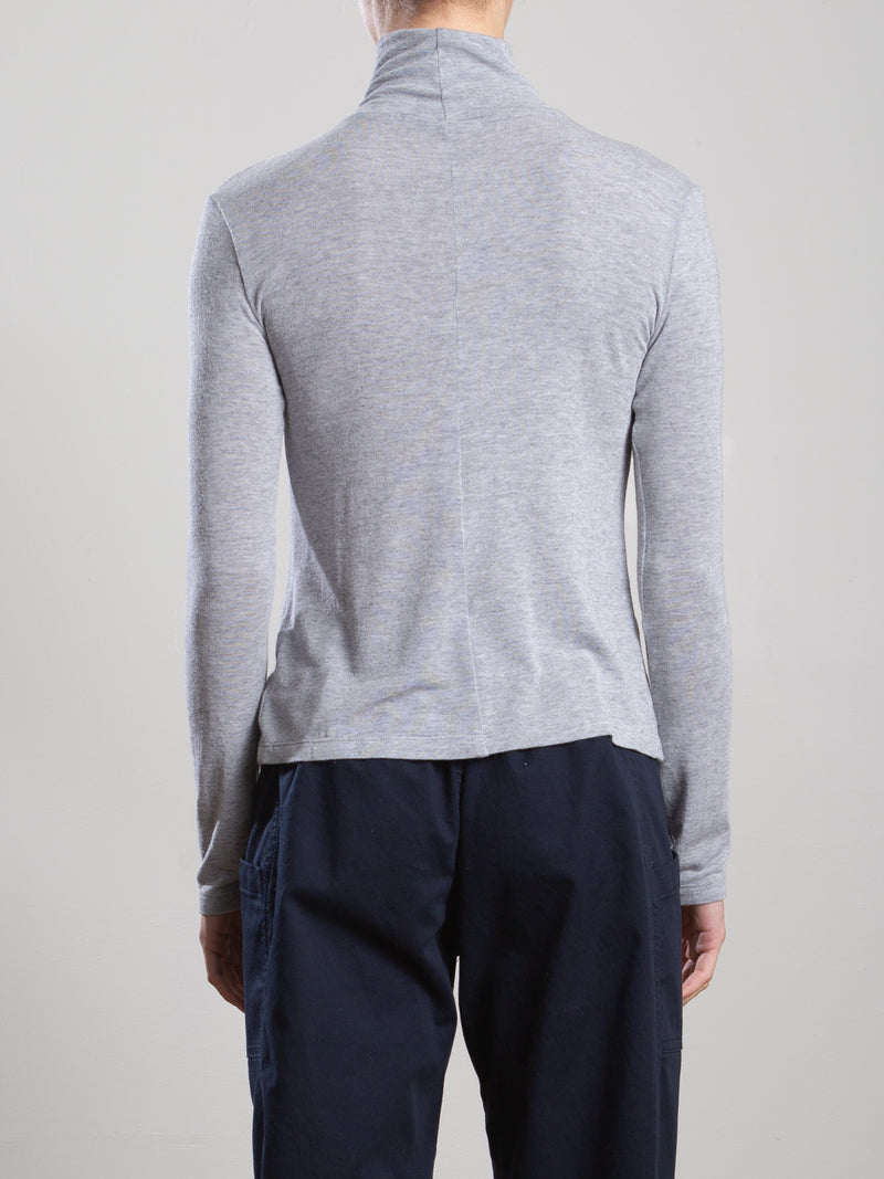 Shiloh Turtleneck in Cashmere Jersey - Heather Grey