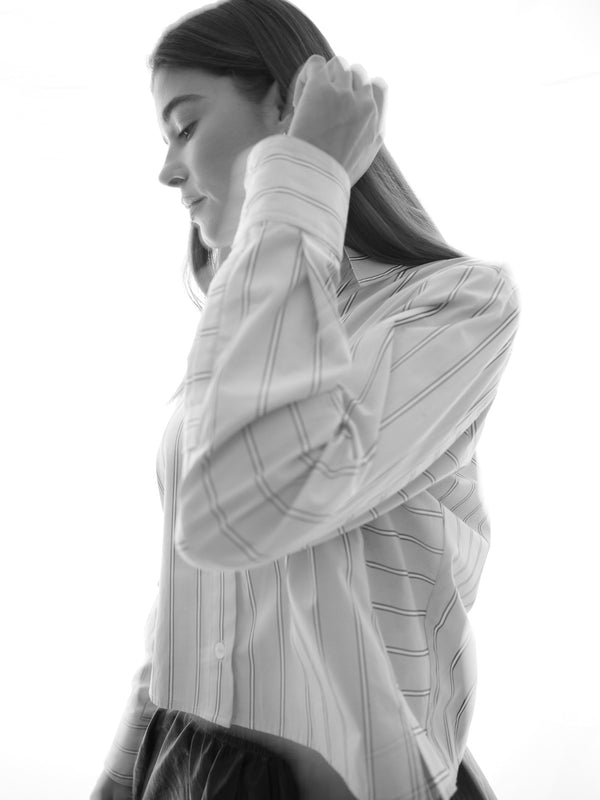 Enzo Shirt in Japanese Stripe - Periwinkle