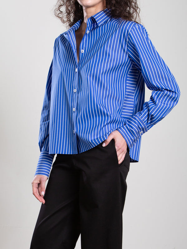Enzo Shirt in Sapphire Stripe