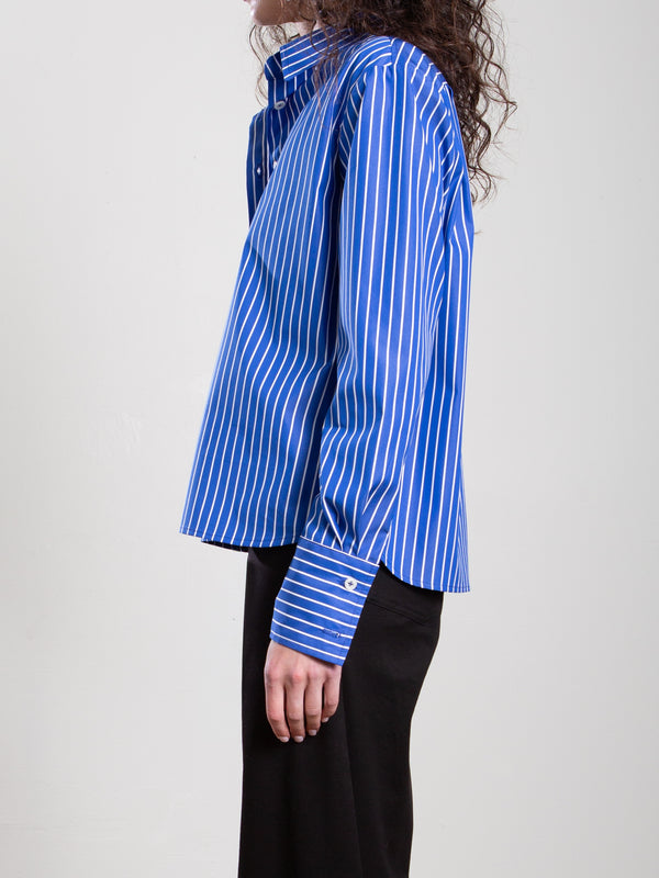 Enzo Shirt in Sapphire Stripe