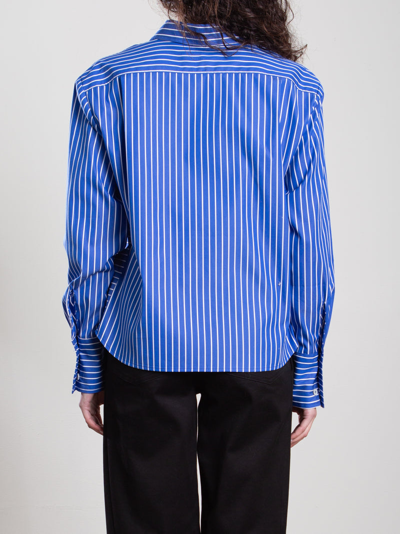 Enzo Shirt in Sapphire Stripe