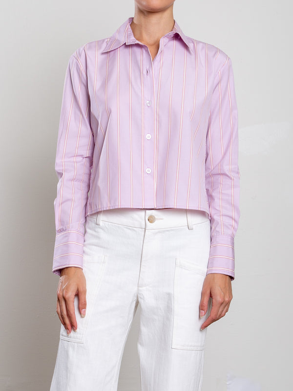Enzo Shirt in Japanese Stripe - Lilac