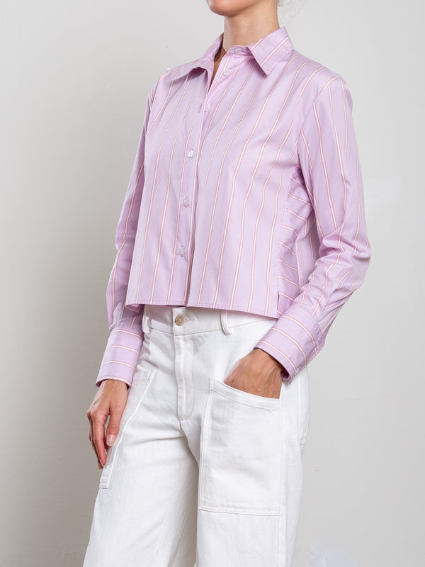 Enzo Shirt in Japanese Stripe - Lilac