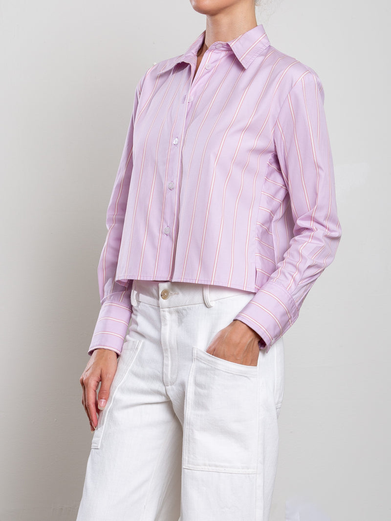 Enzo Shirt in Japanese Stripe - Lilac