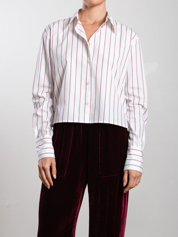Enzo Shirt in Burgundy Stripe