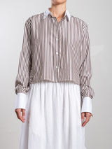 Enzo Shirt in Porto Stripe - Brown