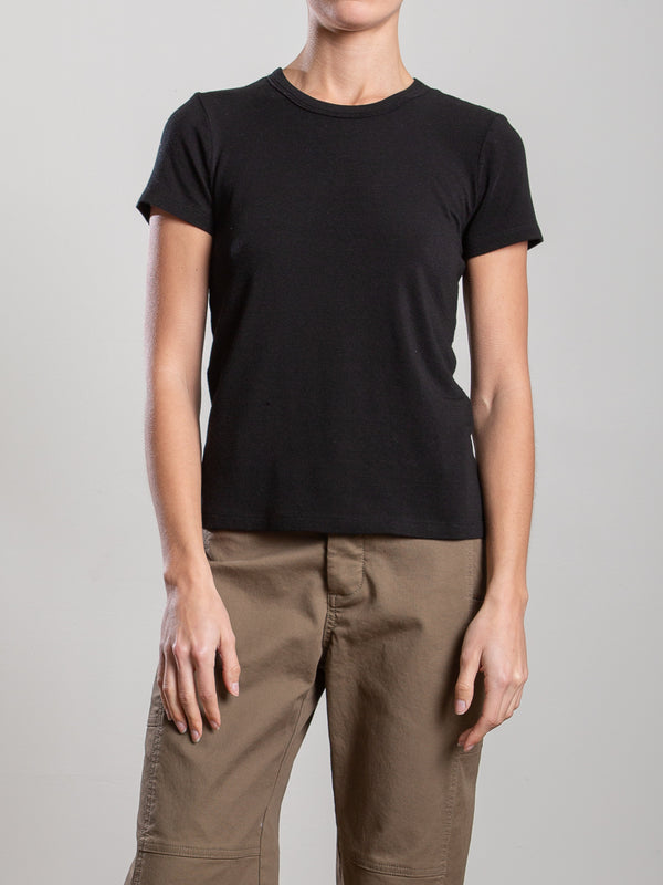 Hazel Tee in Cashmere Jersey - Black