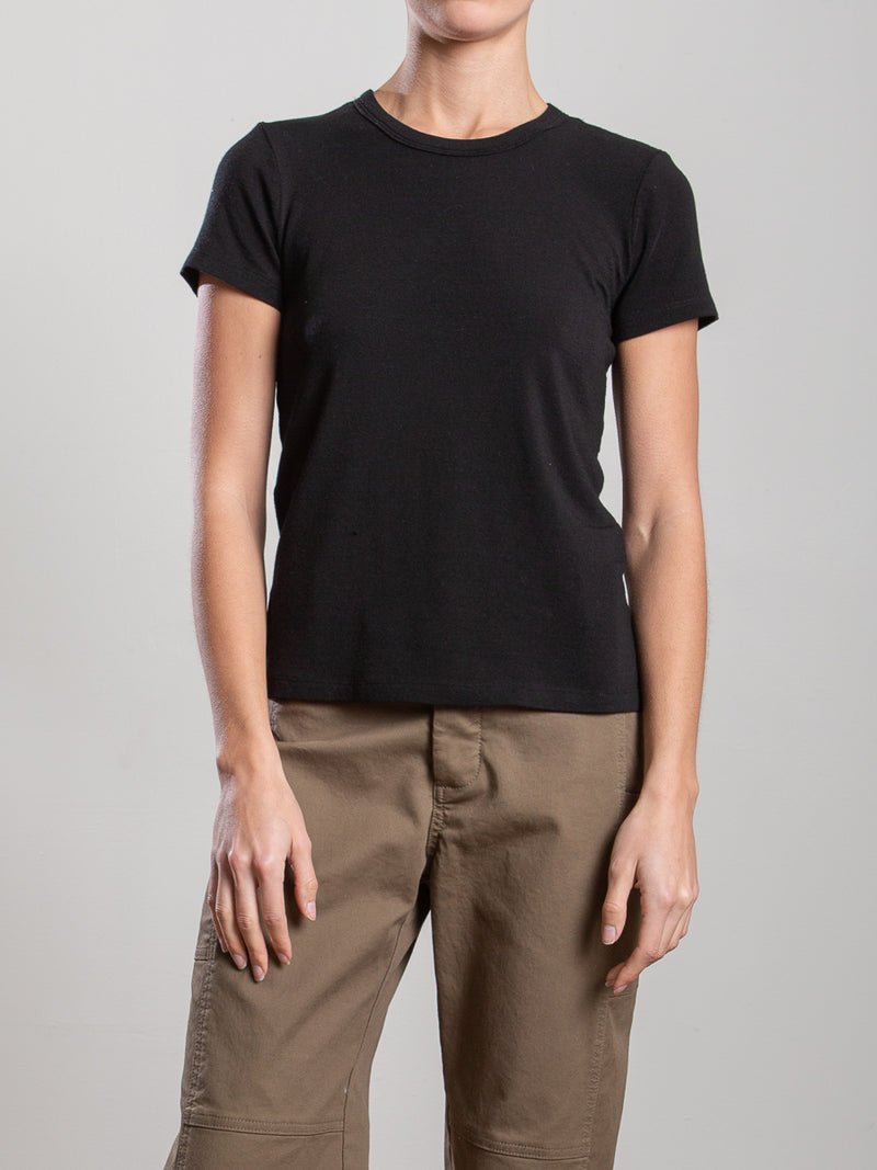 Hazel Tee in Cashmere Jersey - Black