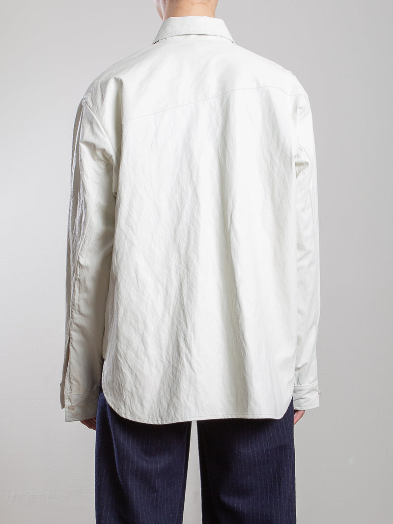 Jessie Shirt in Faux Leather - Ivory