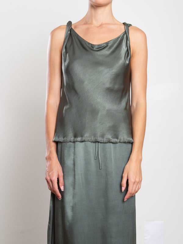 Paloma Top in Vintage Satin - Nori