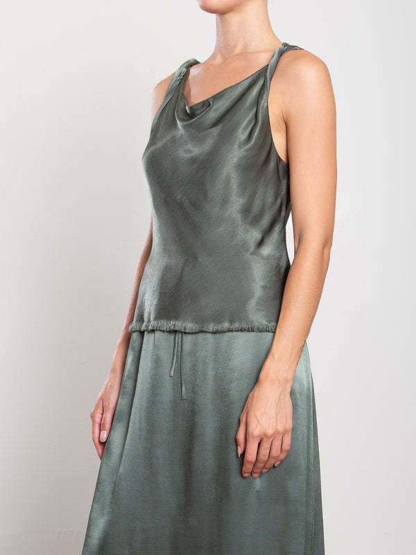 Paloma Top in Vintage Satin - Nori