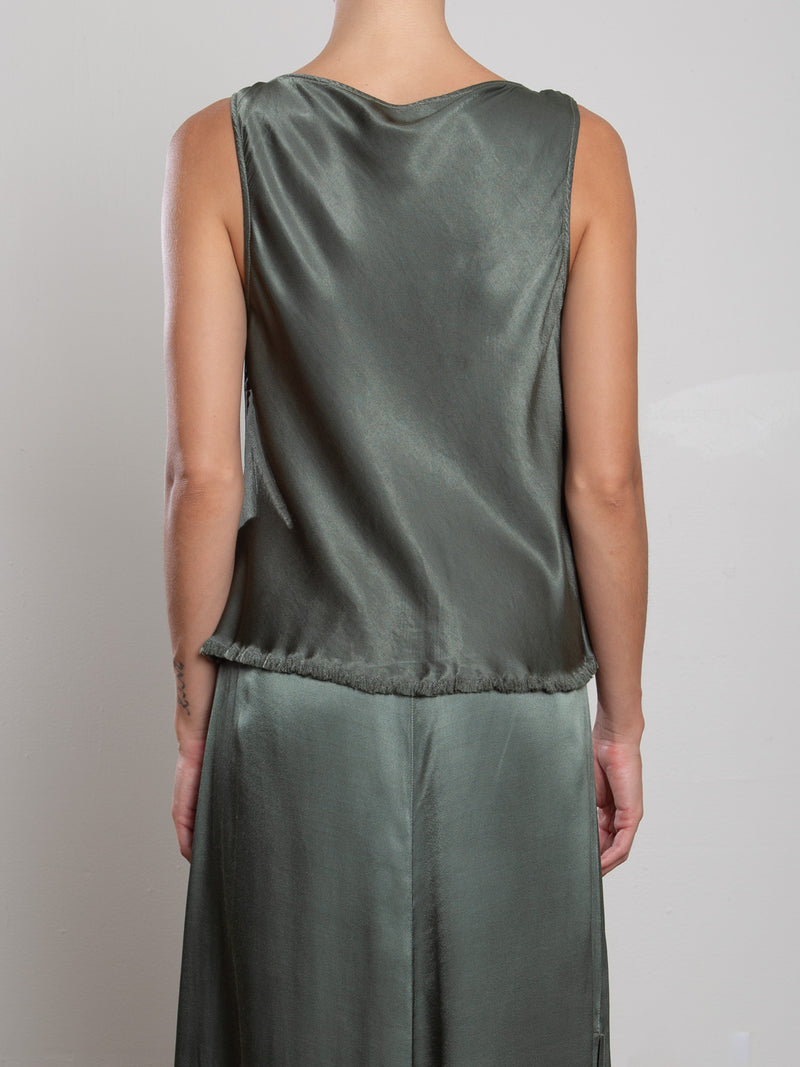 Paloma Top in Vintage Satin - Nori