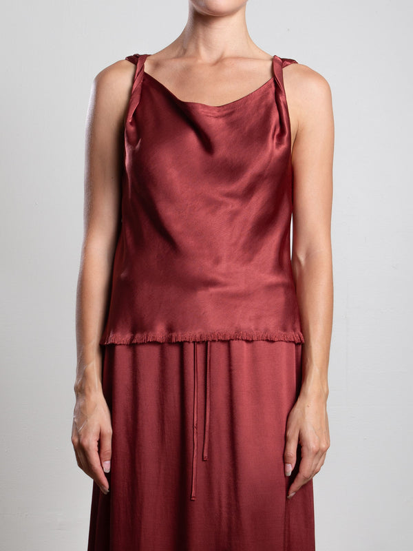 Paloma Top in Vintage Satin - Port