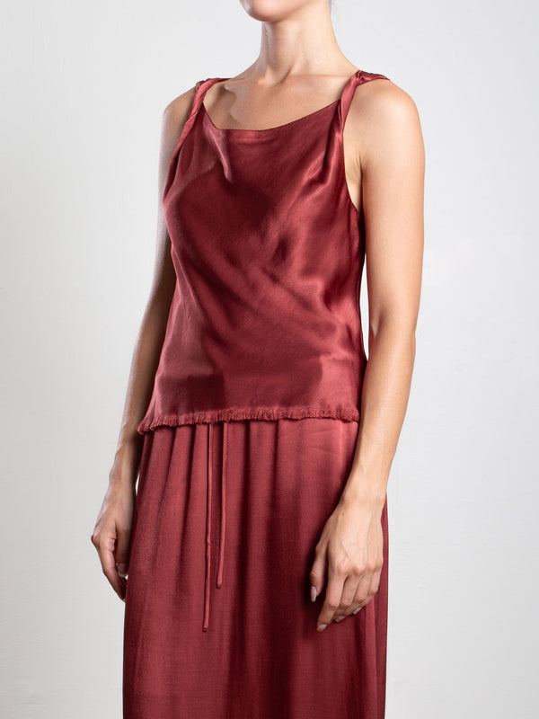 Paloma Top in Vintage Satin - Port