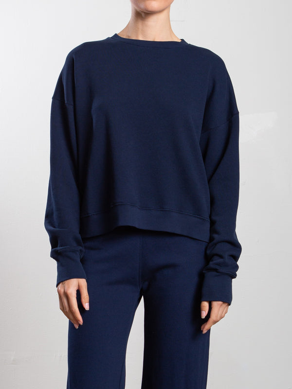 Irene Crewneck in French Terry - Midnight