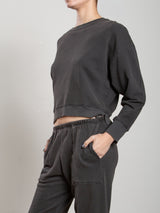 Irene Crewneck in French Terry - Vintage Black