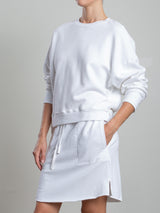 Irene Crewneck in French Terry - White