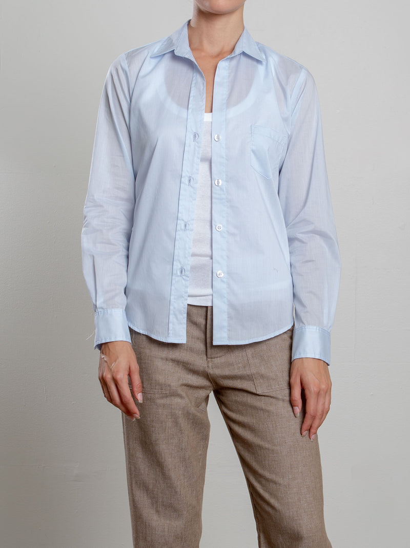 Layla Shirt in Spanish Voile - Pale Sky