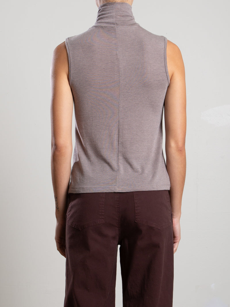 Maya Turtleneck in Cashmere Jersey - Mink