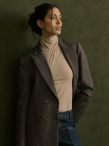 Maya Turtleneck in Cashmere Jersey - Nude