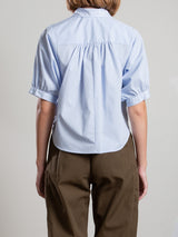Claude Crop Shirt in Marbella Poplin - Sky