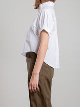 Claude Crop Shirt in Marbella Poplin - White