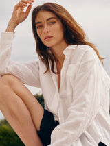Marvin Shirt in French Linen - White