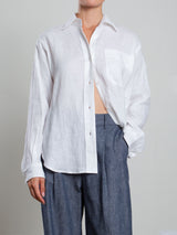 Marvin Shirt in French Linen - White