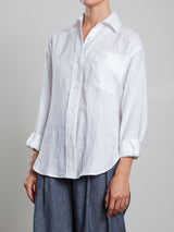 Marvin Shirt in French Linen - White