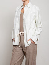 Marvin Shirt in Faux Leather - Ivory