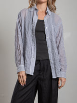 Marvin Shirt in Marin Stripe - Washed Black