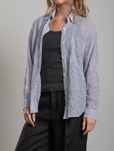 Marvin Shirt in Marin Stripe - Washed Black