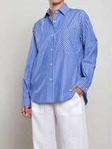 Marvin Shirt in Provence Stripe -  Blue/White