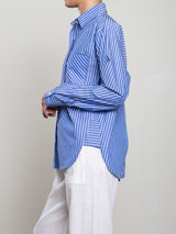 Marvin Shirt in Provence Stripe -  Blue/White
