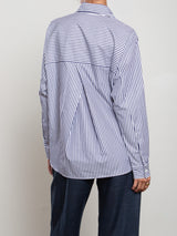 Marvin Shirt in Organic Cotton Stripe - Navy/White