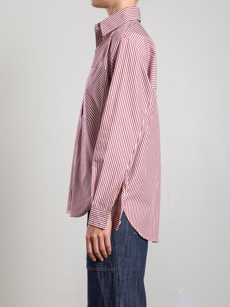 Marvin Shirt in Candy Stripe - Red/White