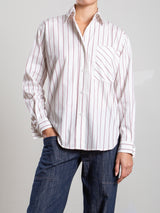 Marvin Shirt in Burgundy Stripe