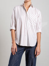 Marvin Shirt in Burgundy Stripe
