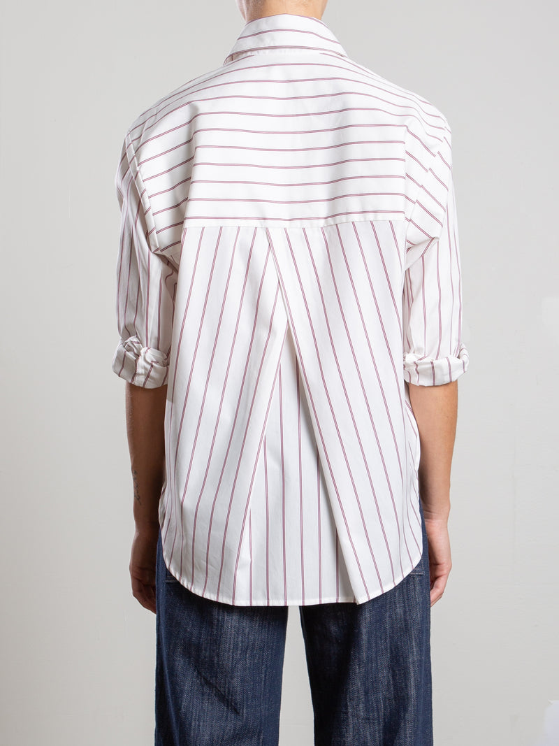 Marvin Shirt in Burgundy Stripe